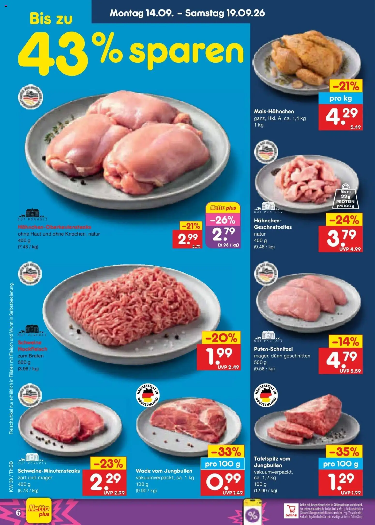 Netto Marken-Discount Prospekt Pirna – gültig ab 14.09.2026 | Seite: 8 | Produkte: Hahnchen, Wurst, Fleisch, Hackfleisch