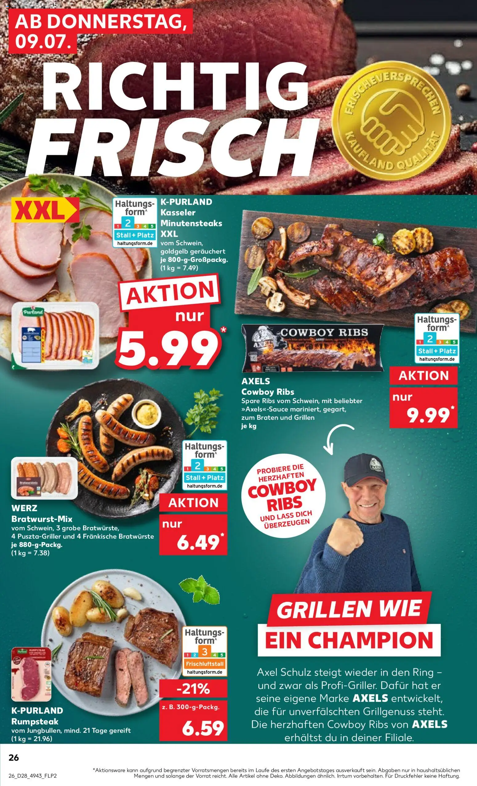 Kaufland Prospekt Köln – gültig ab 09.07.2026 | Seite: 26 | Produkte: Rumpsteak, Spare ribs