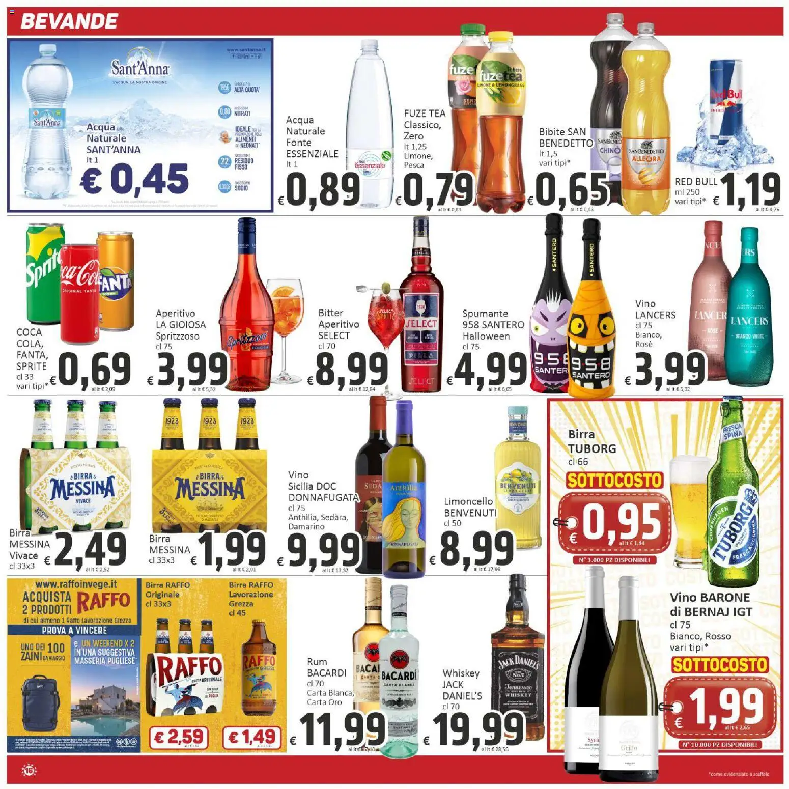 Volantino Paghi Poco del 23/10/2026 | Pagina: 16 | Prodotti: Birra Tuborg, Bacardi, Spumante, Bibite