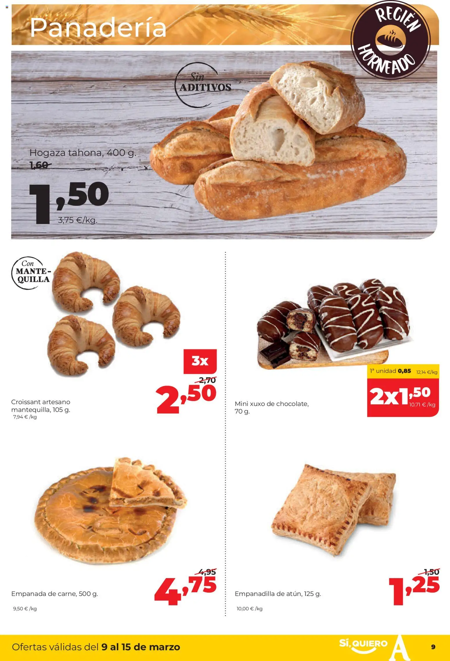Alimerka folleto Asturias │ válido desde el 09.03.2026 | Página: 9 | Productos: Croissant, Panadería