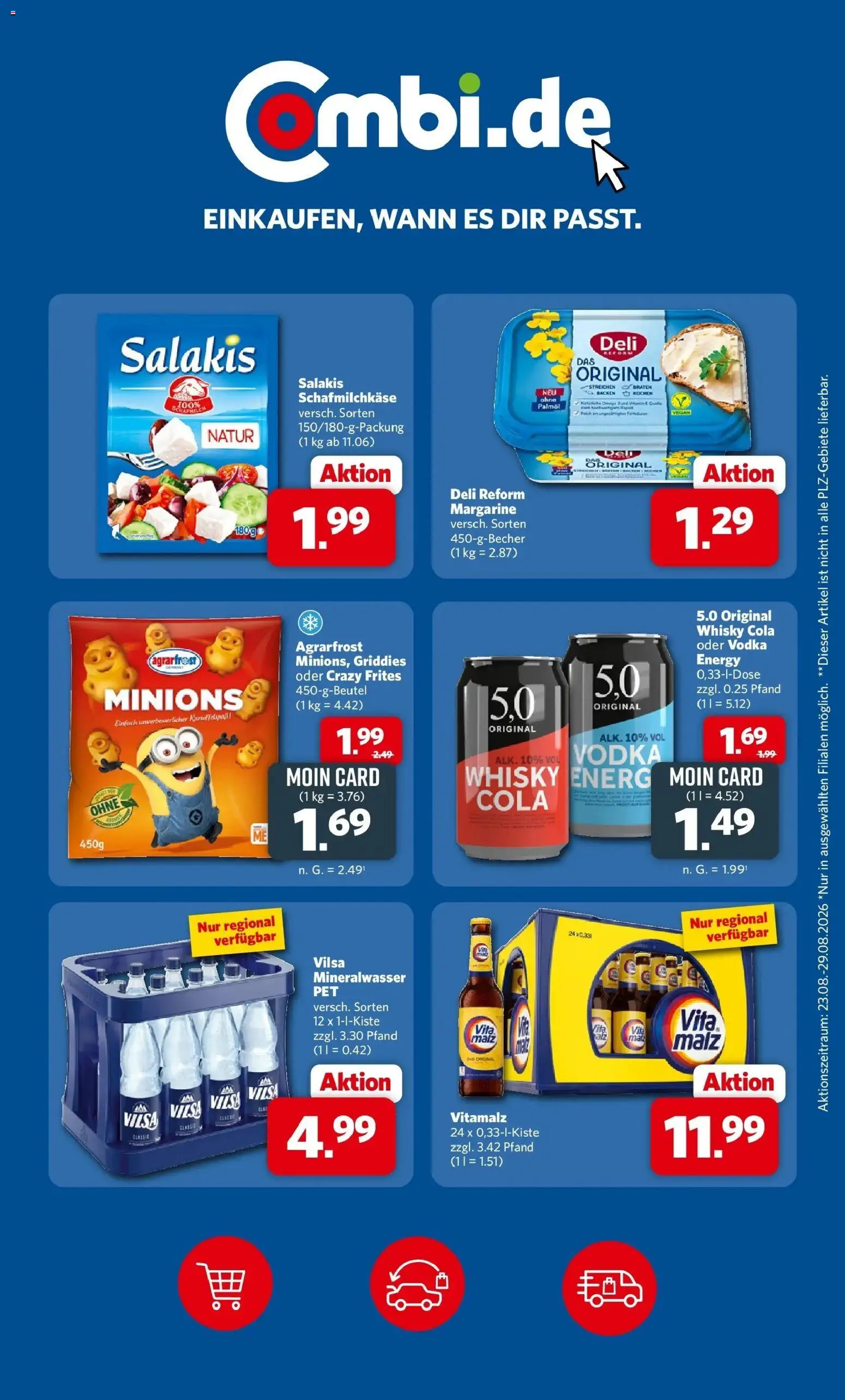 Combi Prospekt Borchen (ab 24.08.2026) zum Blättern | Seite: 33 | Produkte: Whisky, Cola, Salakis, Vodka