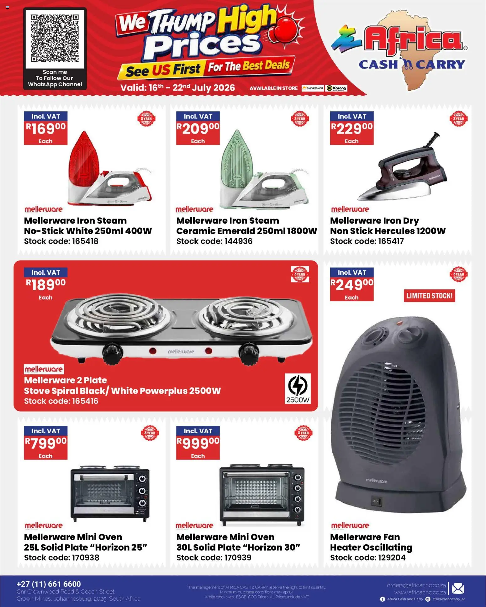 New Africa Cash & Carry catalogue – valid from 16/07/2026 | Page: 35 | Products: Plate, Iron, Heater, Stock