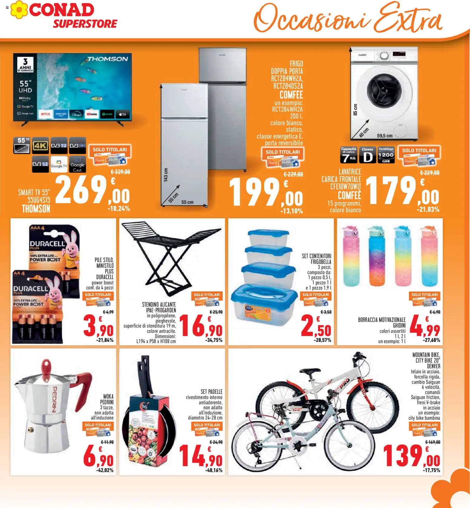 Volantino Conad del 18.06.2026 | Pagina: 27 | Prodotti: Pile, smart TV, TV, Stendino