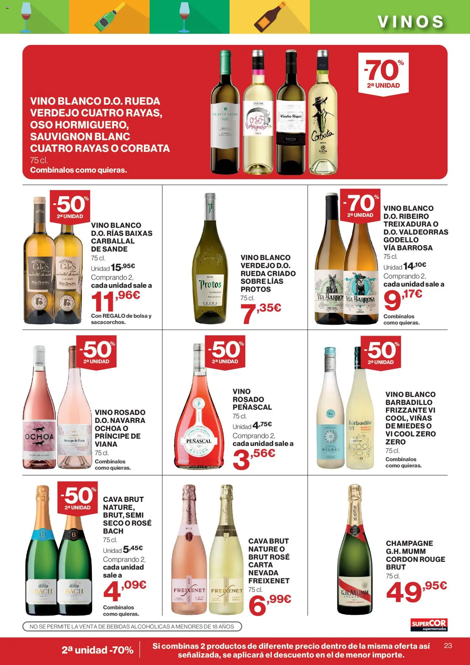 Supercor folleto │ válido desde el 16/07/2026 | Página: 23 | Productos: Vino rosado, Vino, Bolsa