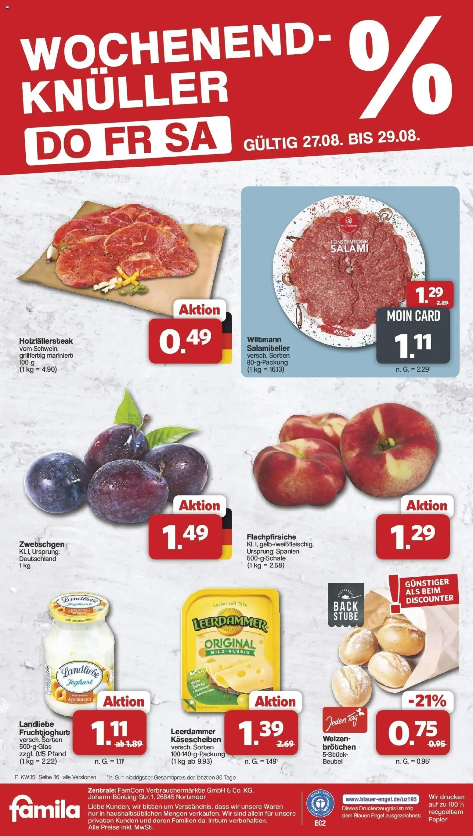 Famila Nordwest Wochenangebote (ab 24.08.2026) zum Blättern | Seite: 40 | Produkte: Joghurt, Zwetschgen, Fruchtjoghurt, Landliebe joghurt