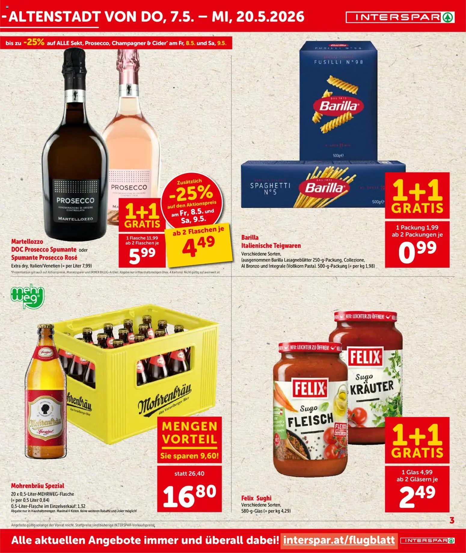 Interspar Feldkirch Altenstadt  gültig ab 07.05.2026 | Seite: 3 | Produkte: Hajdina liszt, Bier