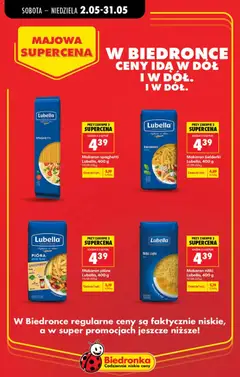 Pogląd oferty "Biedronka gazetka - Majowa supercena" - ważna od 02.05.2026 | Strona: 15 | Produkty: Makaron pełnoziarnisty, Makaron durum, Penne, Makaron