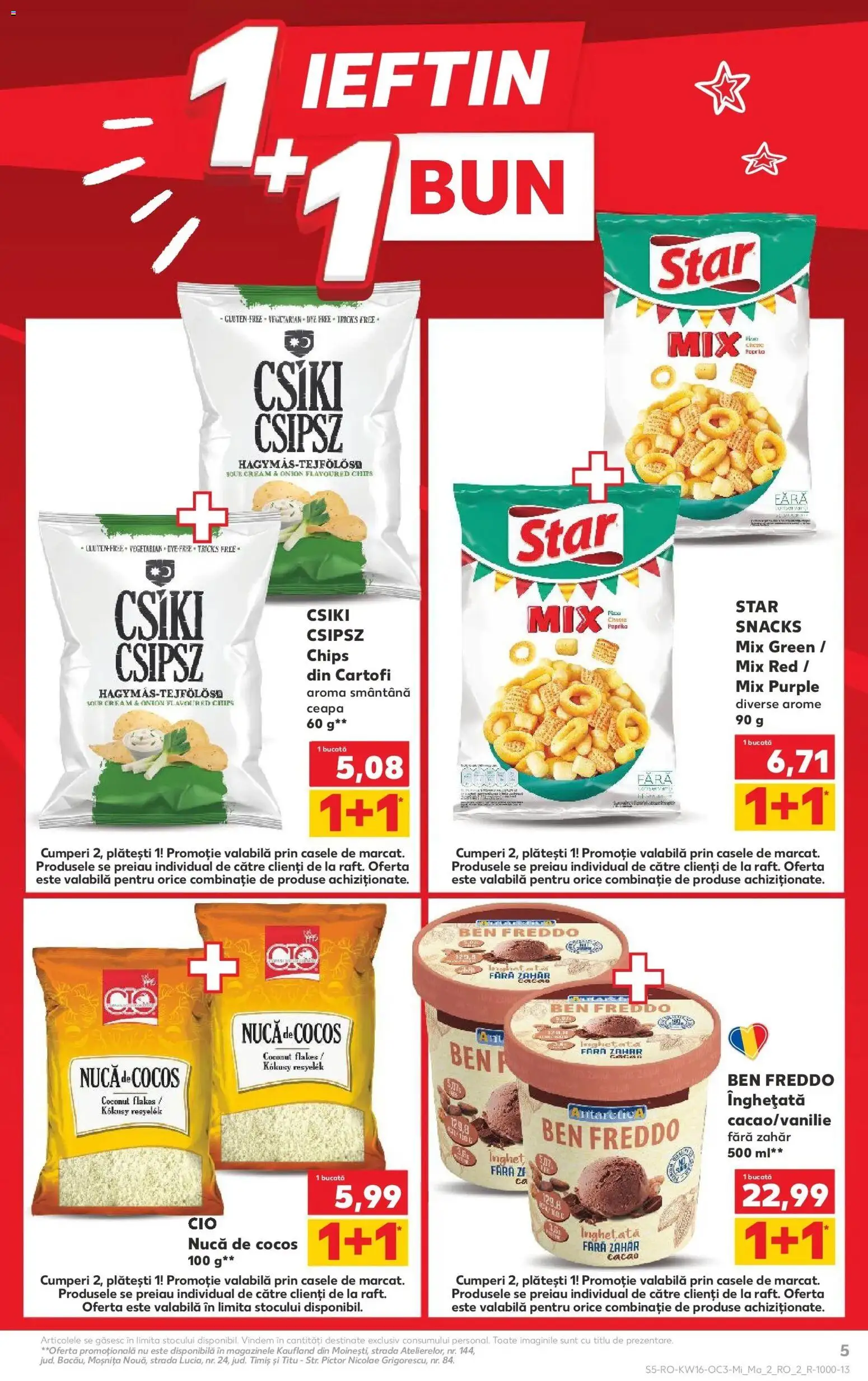 Noul catalog Kaufland – valabil de la 15.04.2026 | Pagină: 5 | Produse: Smântână, Înghețată, Cartofi, Zahăr