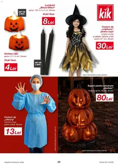 Ofertele Kik valabile de la 14.09.2026 | Pagină: 9 | Produse: Dovleac, Lumânare, Costum, Suport