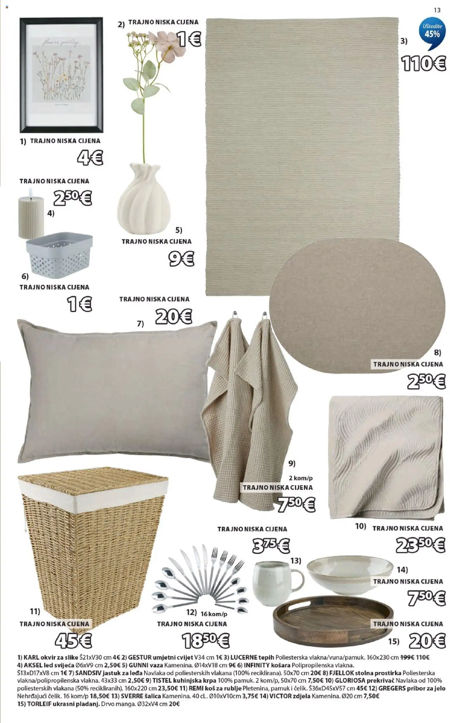 JYSK katalog | vrijedi od 30.09.2026 | Stranica: 13 | Proizvodi: Led, Okvir za slike, Zdjela, Pribor za jelo
