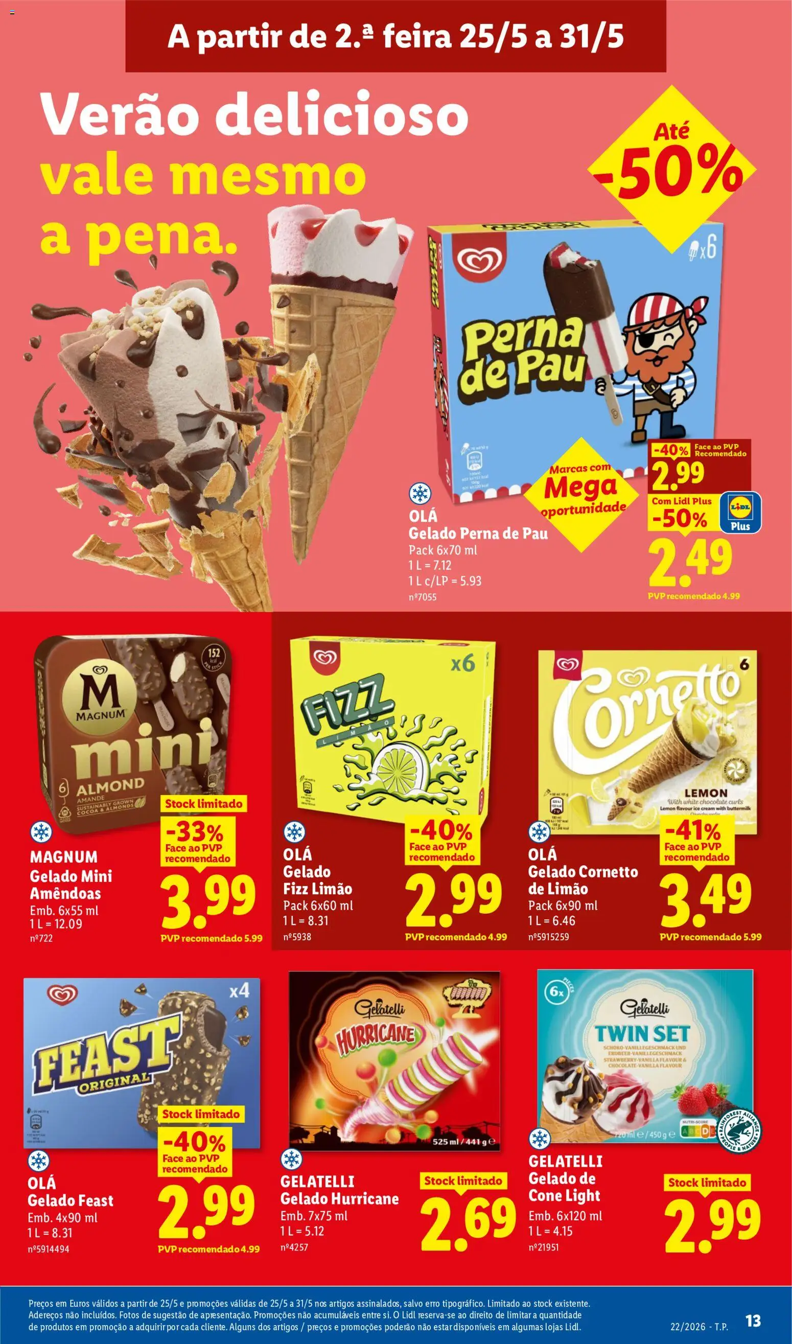 Lidl folheto │ válido de 25.05.2026 | Página: 13 | Produtos: Amêndoas, Gelado, Chocolate
