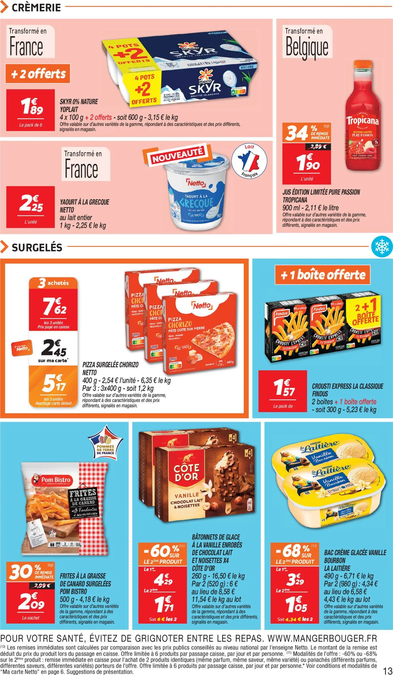 {H1} | Page: 13 | Produits: Pizza surgelée, Noisettes, Pizza, Pommes