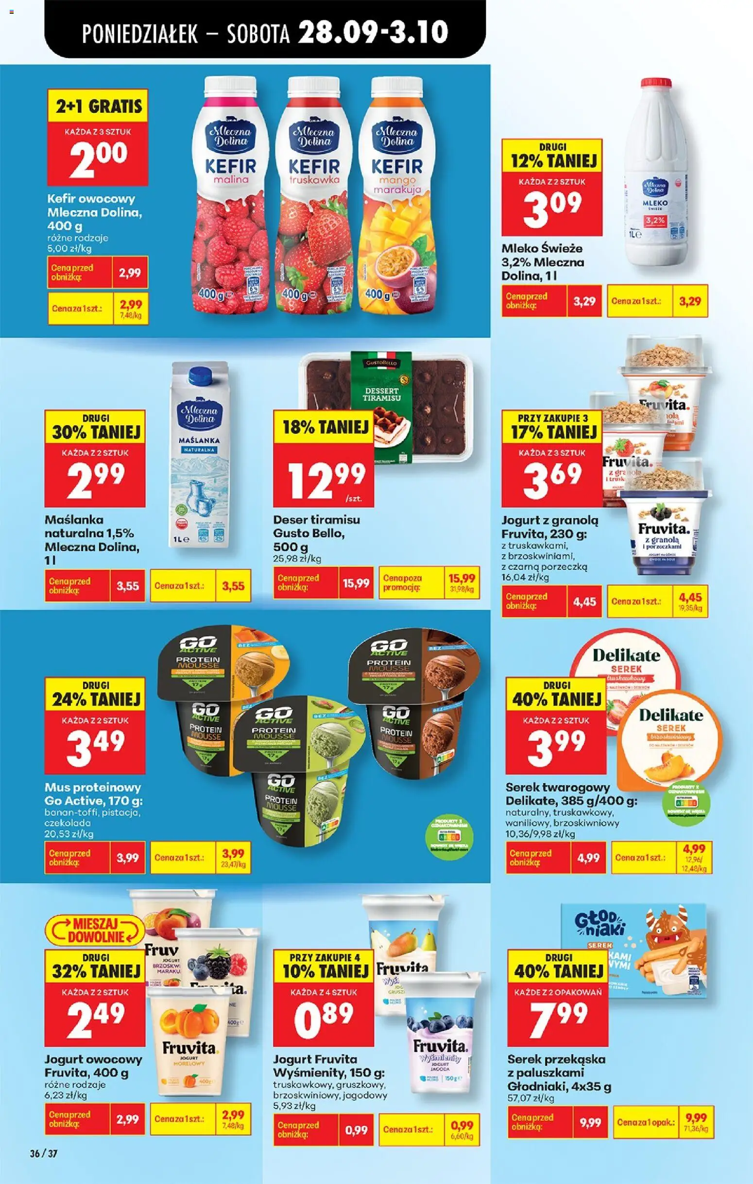 Biedronka Polsko leták - Codziennie niskie ceny od 28.09.2026 | Strana: 60 | Produkty: Kefír, Mango, Tiramisu, Marakuja