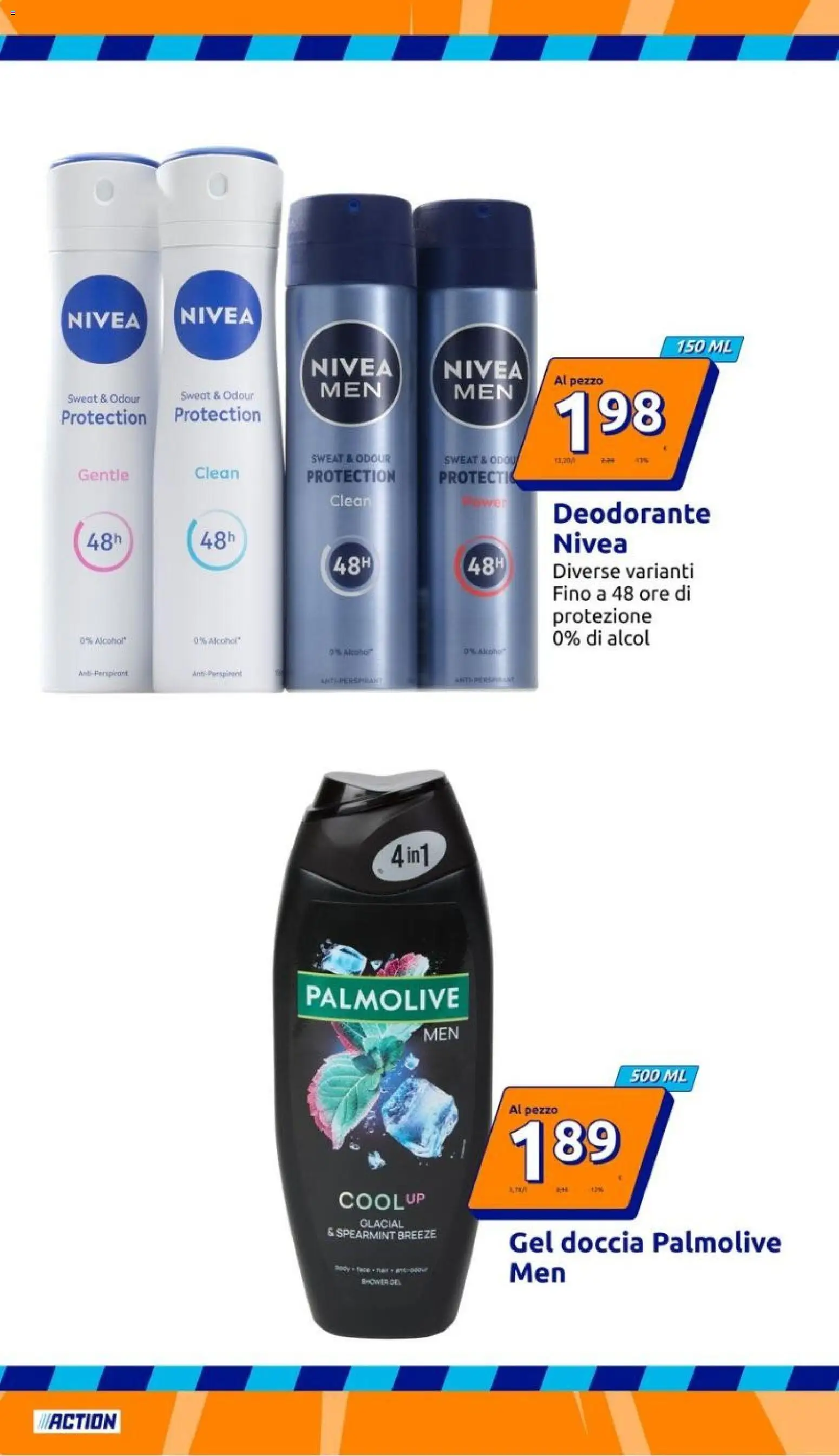Volantino Action del 02/09/2026 | Pagina: 24 | Prodotti: Alcol, Deodorante, Gel doccia, Doccia
