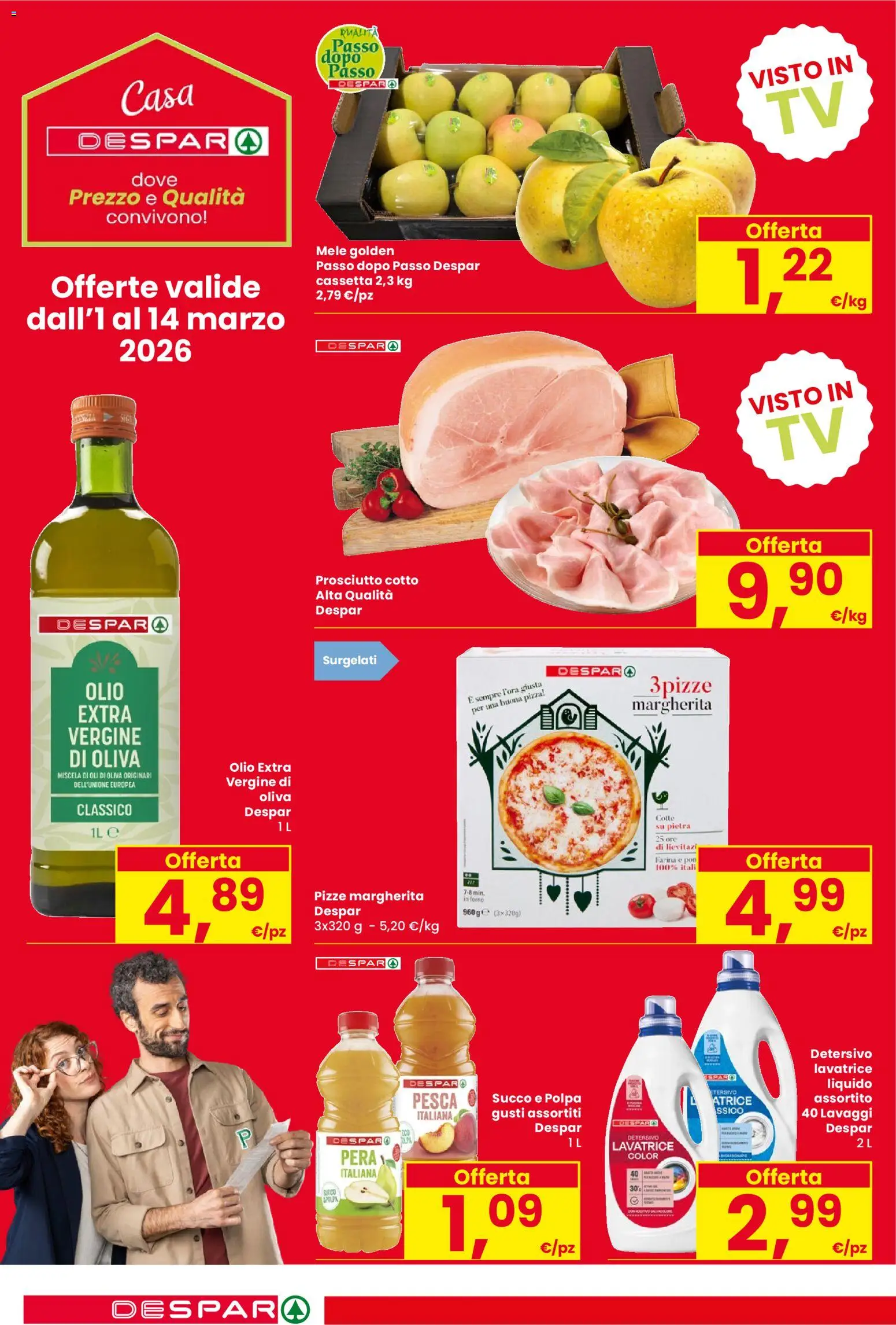 Volantino Despar del 05.03.2026 | Pagina: 2 | Prodotti: Pizza, Farina, Pesca, Pera