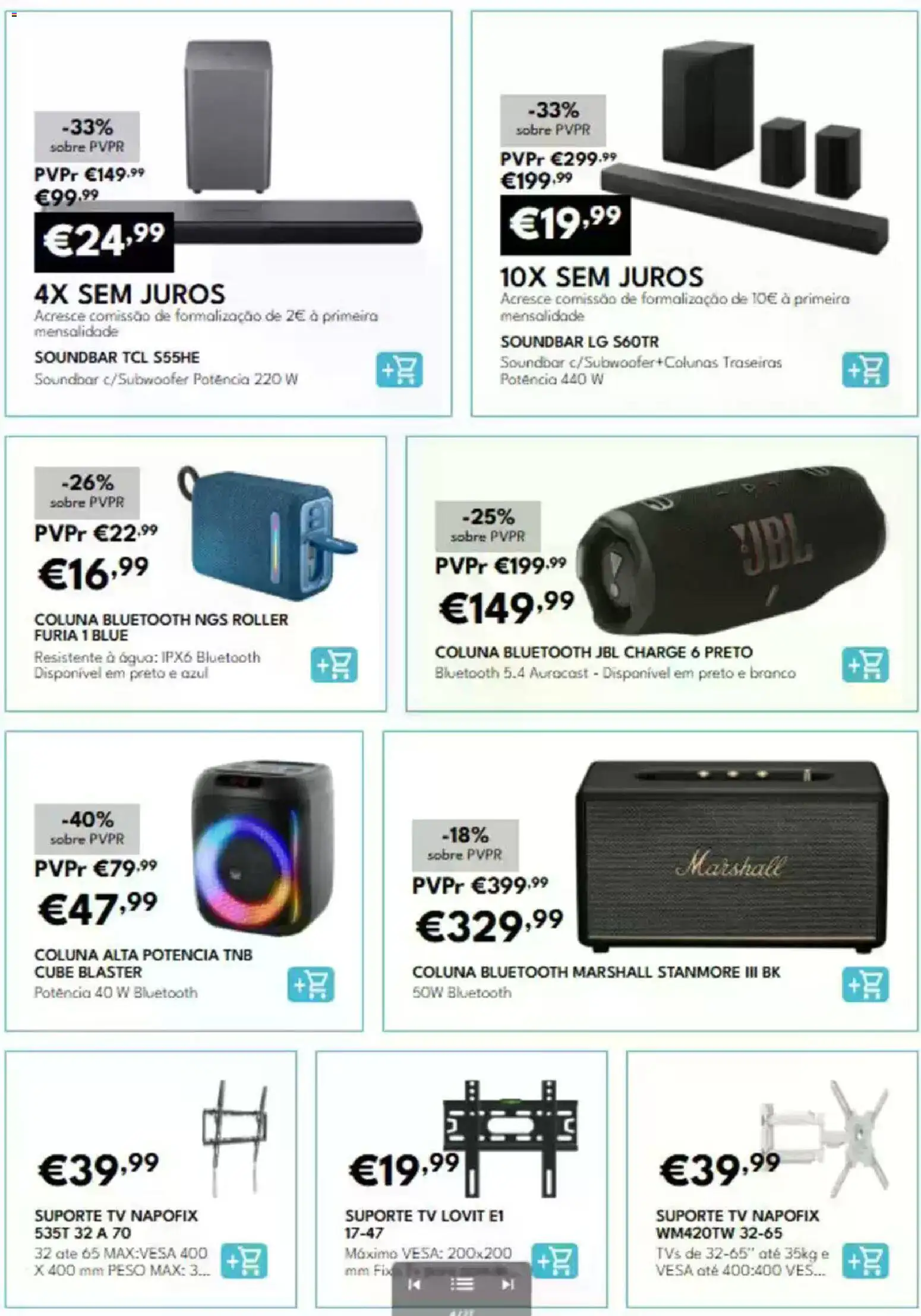 Radio Popular folheto 24x sem Juros │ válido de 01/07/2026 | Página: 4 | Produtos: Agua, Soundbar