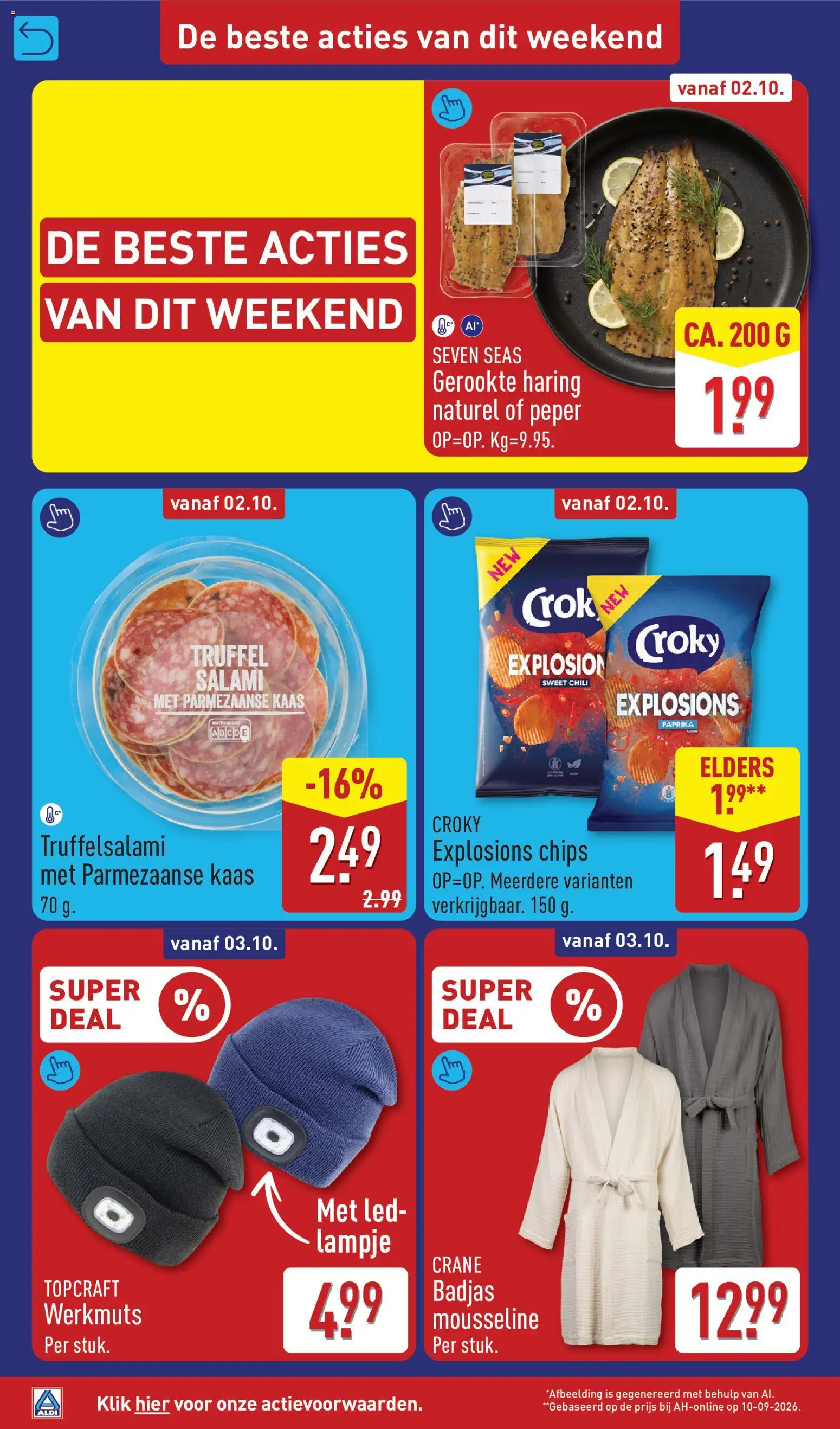 {H1} | Pagina: 2 | Producten: Kaas, Salami, Badjas, Paprika