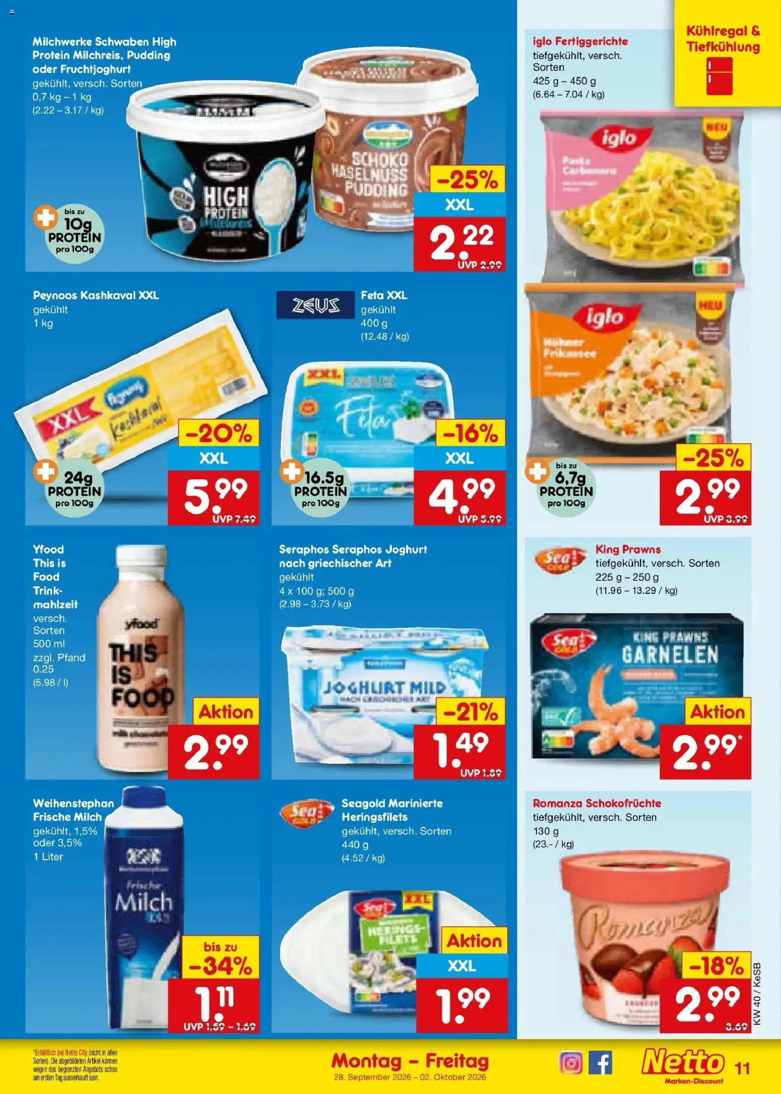 Netto Marken-Discount Prospekt Kruft – gültig ab 28.09.2026 | Seite: 15 | Produkte: Joghurt, Garnelen, Fruchtjoghurt, Pudding