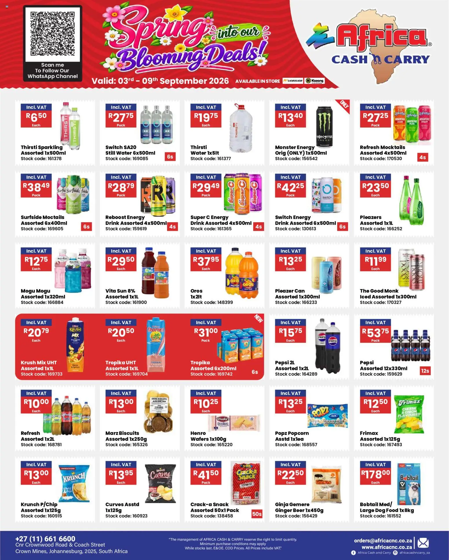 New Africa Cash & Carry catalogue – valid from 03/09/2026 | Page: 25 | Products: Beer, Switch, Popcorn, Dog food