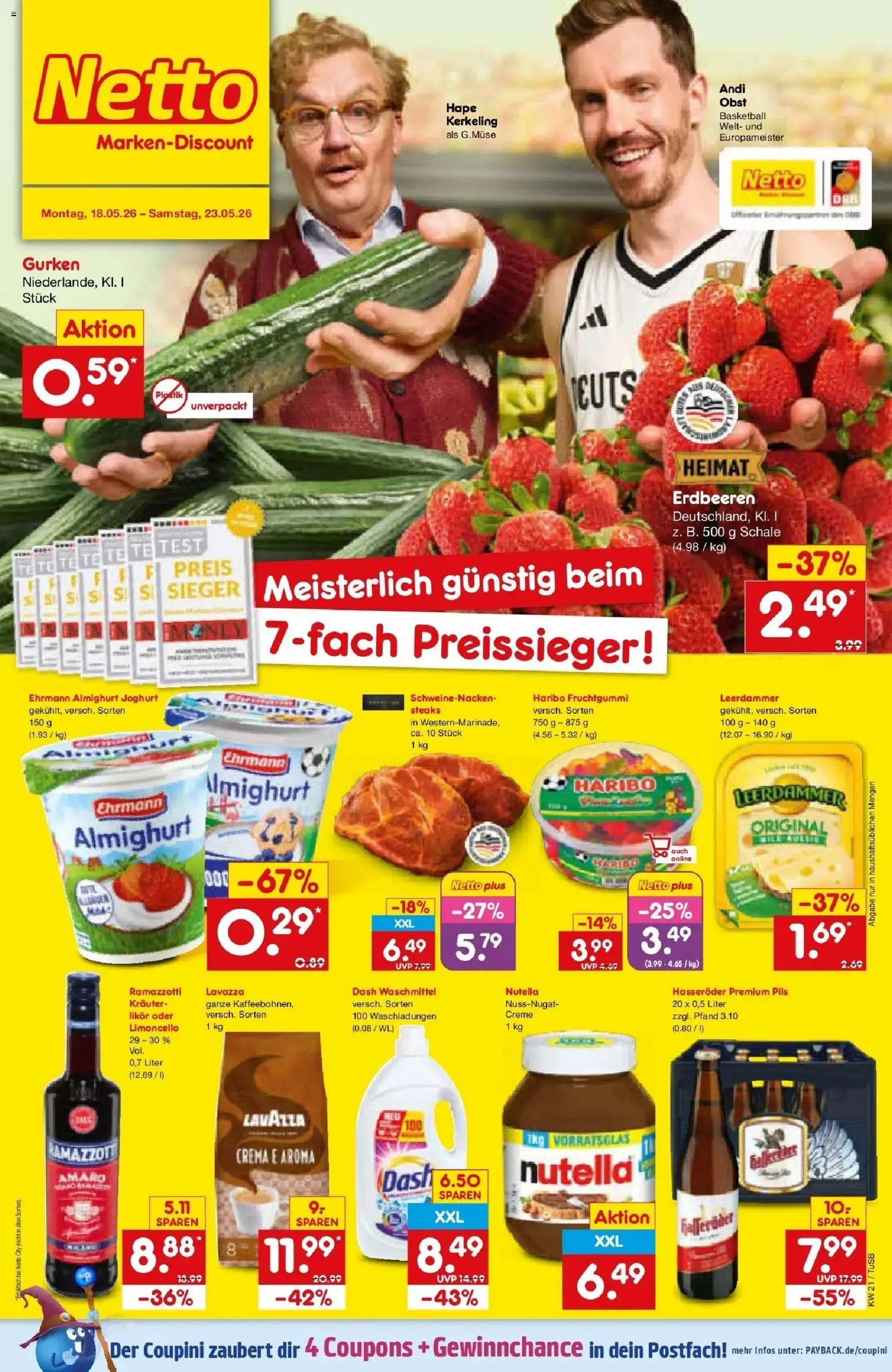 Netto Marken-Discount Prospekt Lahr-Langenwinkel	 – gültig ab 17.05.2026 | Seite: 1 | Produkte: Ehrmann almighurt, Joghurt, Pils, Creme