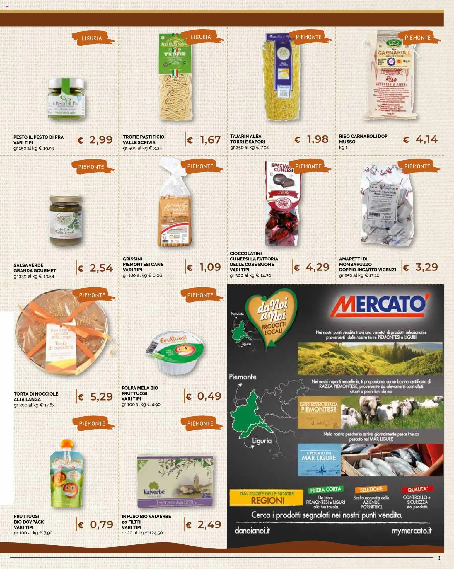 Volantino Mercatò del 29/06/2026 | Pagina: 3 | Prodotti: Pesce, Pesto, Torta, Cioccolatini