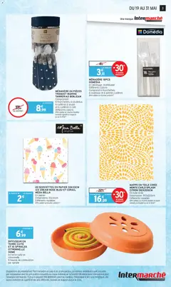 Intermarché - Prévisualisation de DIFFUSEUR EN TERRE CUITE ET 10 SPIRALES CITRONNELLE HOME, En terre cuite et citronnelle. 6 heures de combustion par spirale valide à partir de 19.05.2026 | Page: 3 | Produits: Citron, Cuillères, Diffuseur, Citronnelle