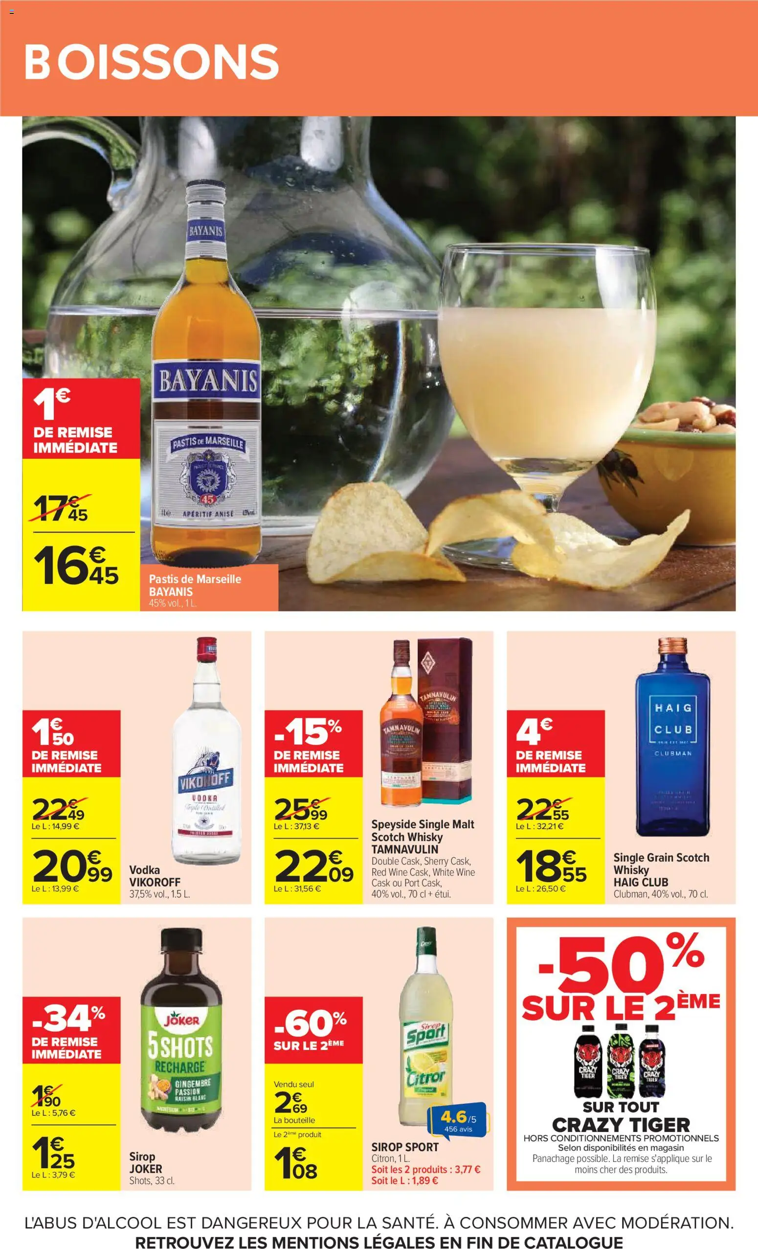{H1} | Page: 62 | Produits: Vodka, Pastis, Raisin, Crazy Tiger
