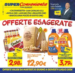 Anteprima del volantino SuperConveniente volantino Caltanissetta, San Cataldo, Avola, Lascari, Milazzo, Barcellona valido a partire dal 30/06/2026