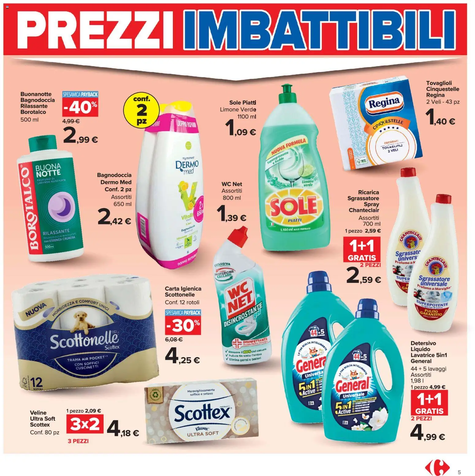 Volantino Carrefour del 16.06.2026 | Pagina: 5 | Prodotti: Veline, Sgrassatore, Lavanda, Profumo