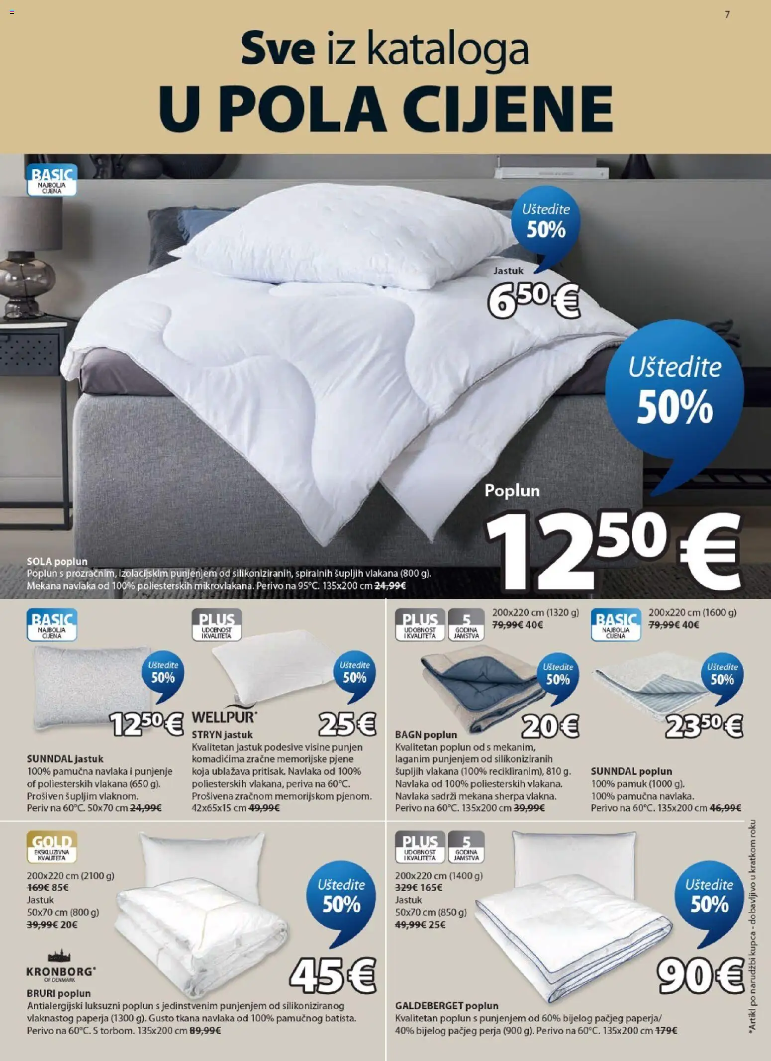 JYSK katalog | vrijedi od 05.08.2026 | Stranica: 7 | Proizvodi: Jastuk, Poplun