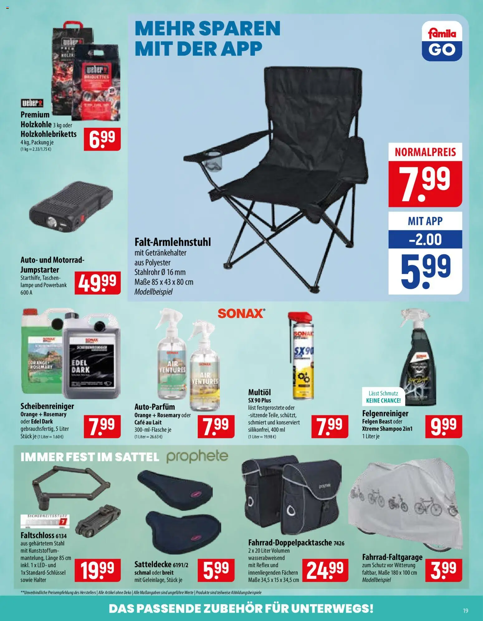 Famila Prospekt – gültig ab 10.08.2026 | Seite: 19 | Produkte: Taschen, Lampe, Shampoo, Powerbank