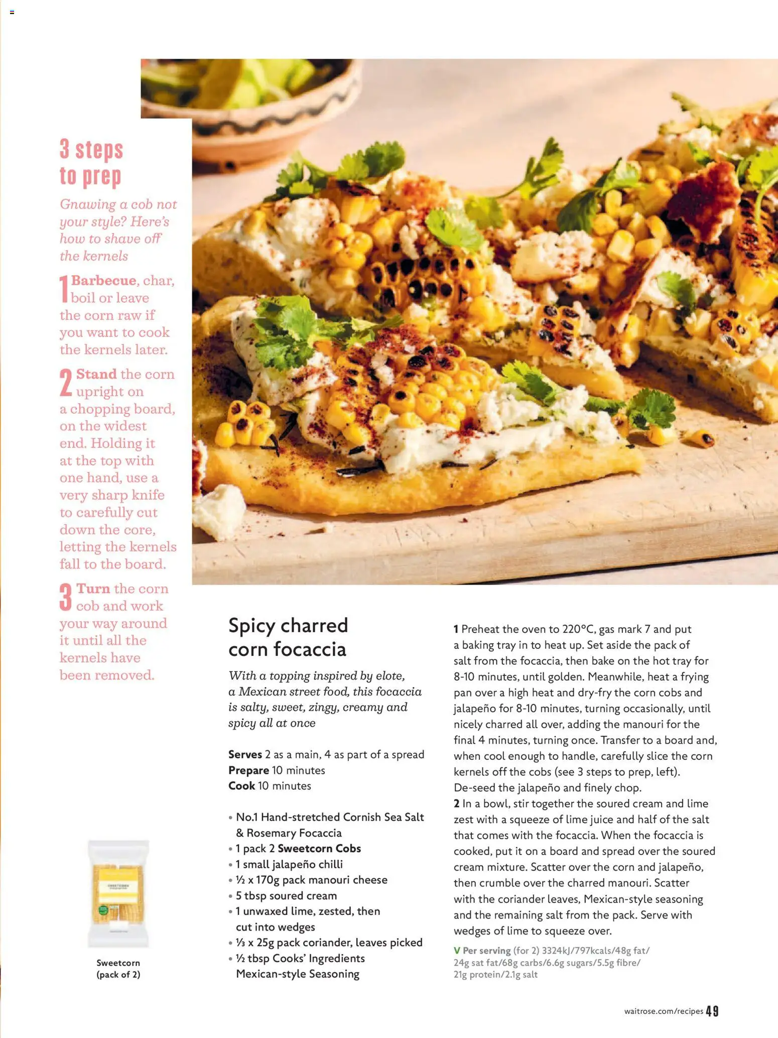 {H1} | Page: 49 | Products: Focaccia, Rosemary, Ingredients, Corn