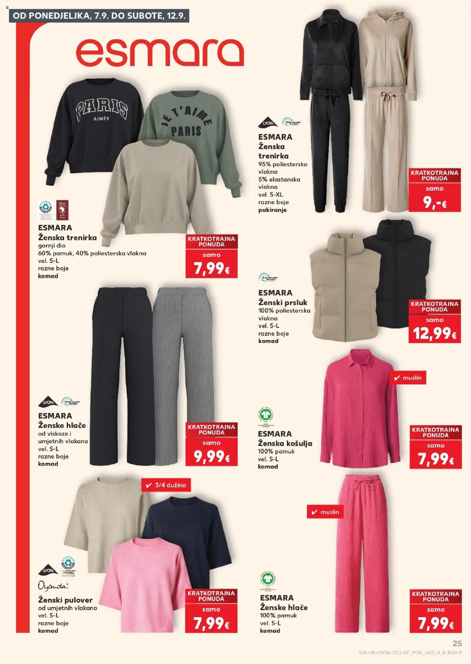 Kaufland katalog | vrijedi od 02.09.2026 | Stranica: 25 | Proizvodi: Prsluk, Hlače, Zenske hlače, Trenirka