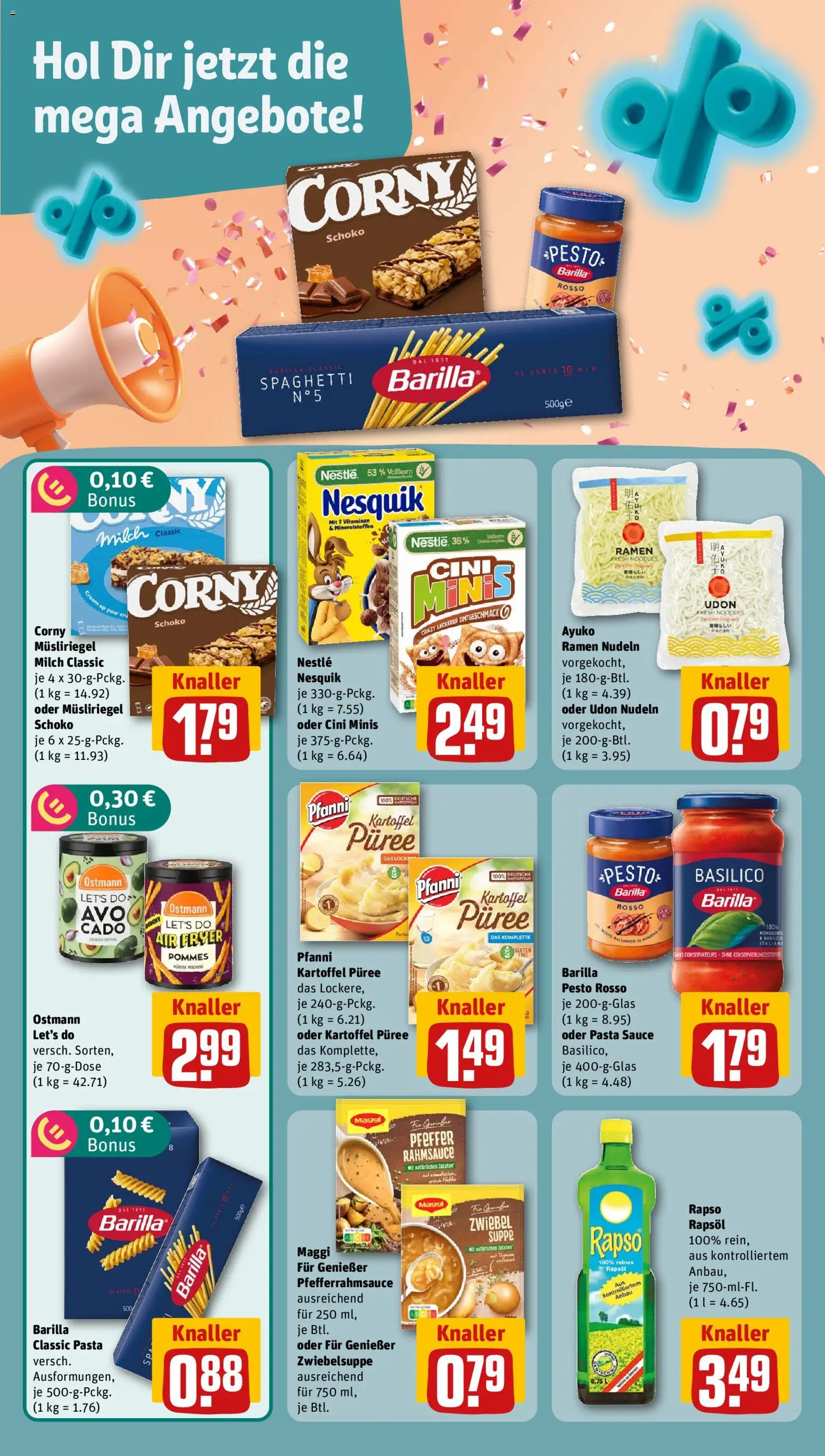 Rewe Prospekt – gültig ab 21.09.2026 | Seite: 8 | Produkte: Maggi, Barilla, Rapsöl, Cini Minis