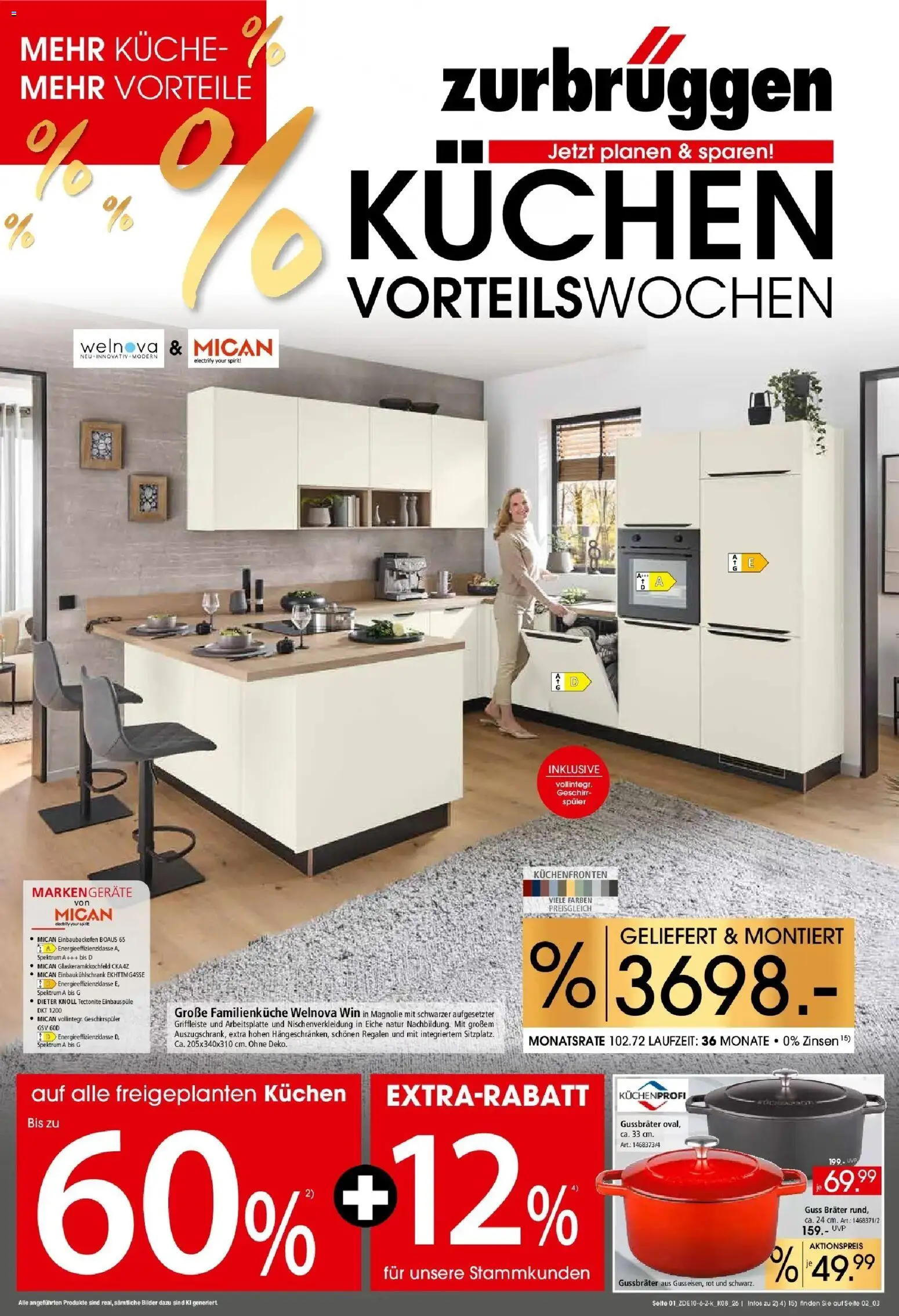 Zurbrüggen - Zurbrüggen: Küchen Vorteilswochen (ab 24.10.2026) zum Blättern | Seite: 1 | Produkte: Geschirrspüler, Bilder, Kuchen