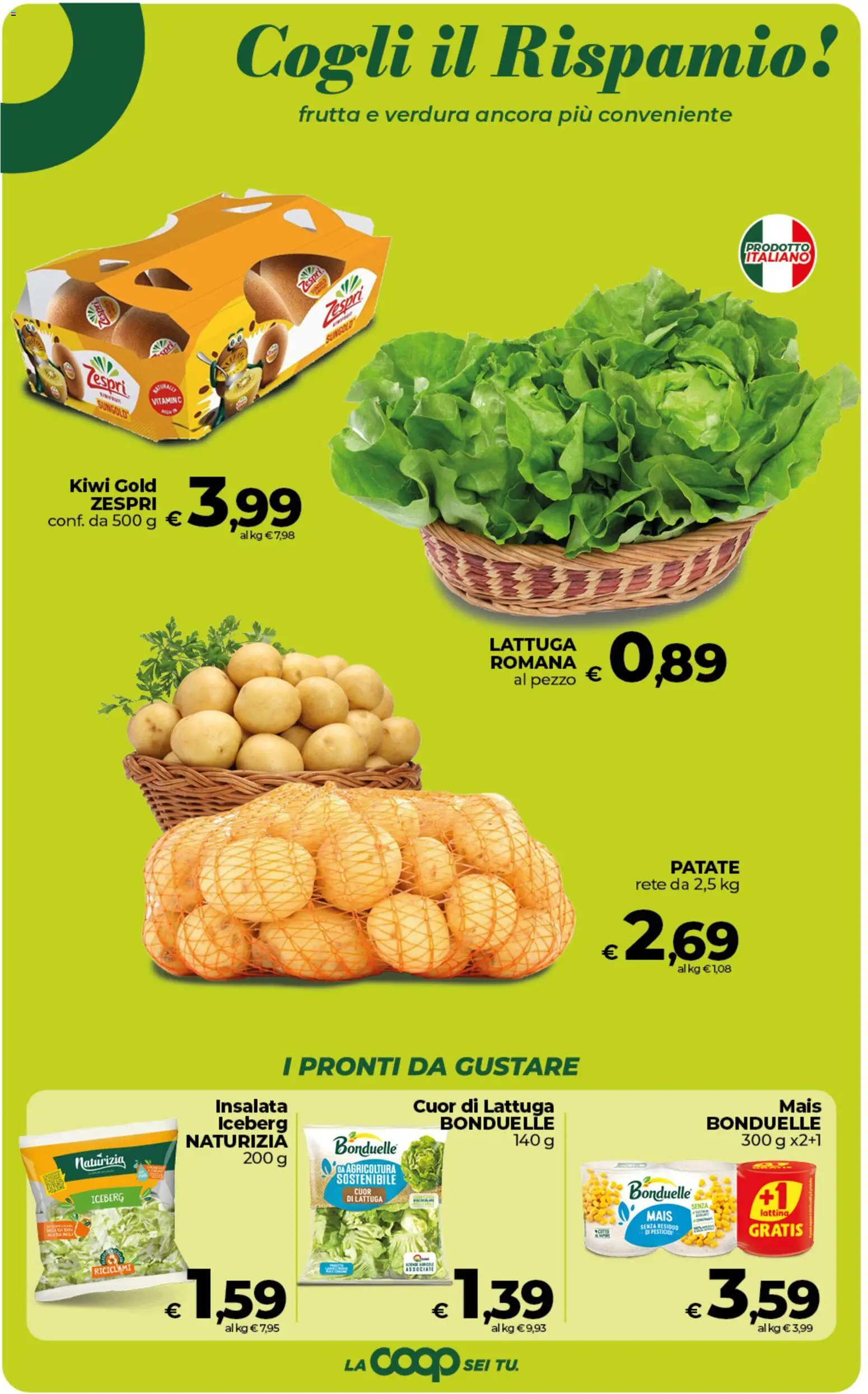 Volantino COOP del 02/10/2026 | Pagina: 10 | Prodotti: Patate, Mais, Lattuga, Lattuga romana