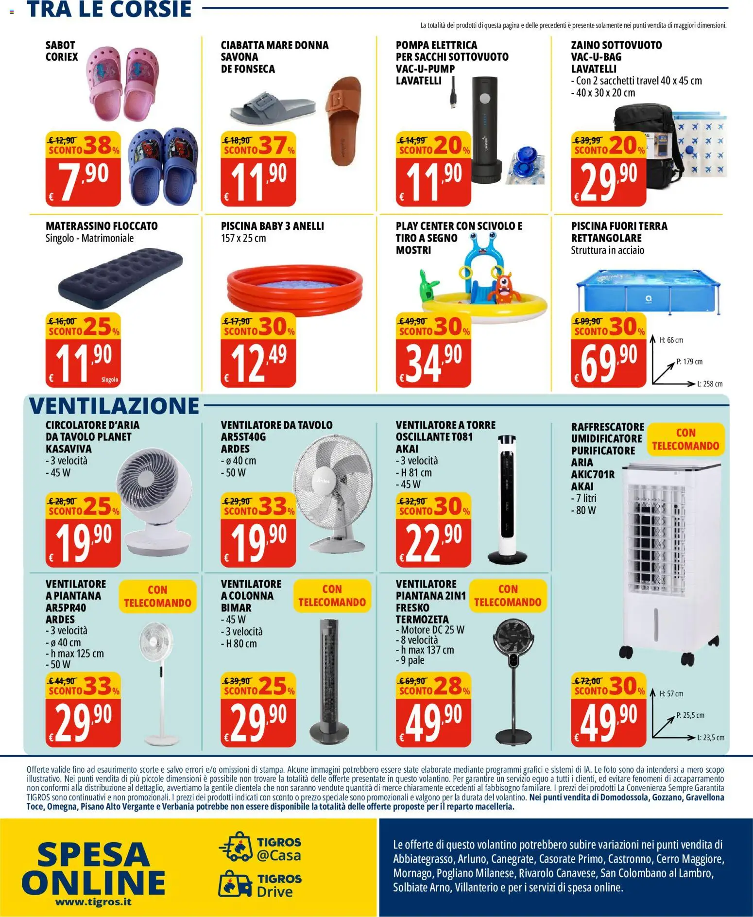 Volantino Tigros del 03.06.2026 | Pagina: 24 | Prodotti: Telecomando, Sabot, Piscina, Tavolo