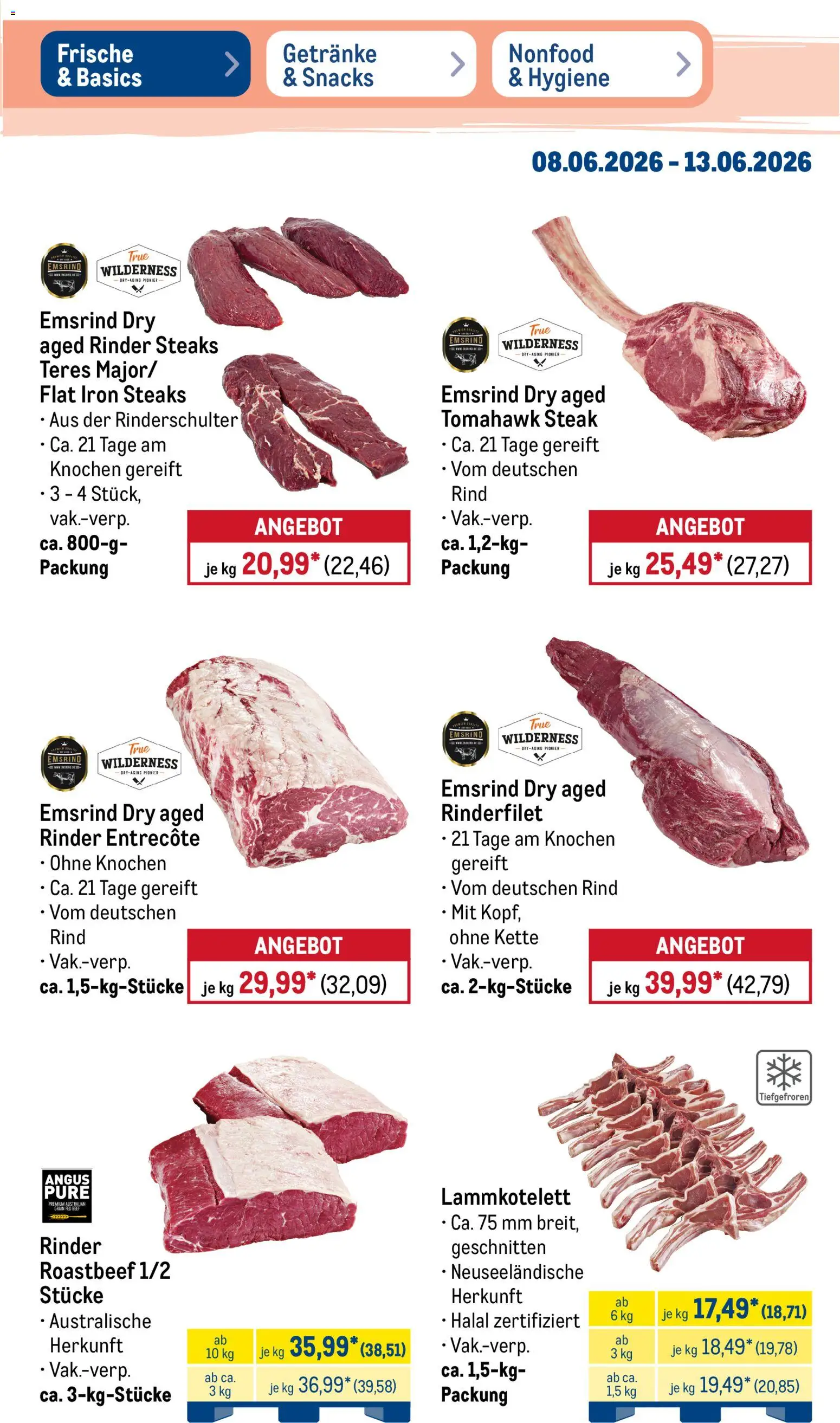 Metro Prospekt – gültig ab 08.06.2026 | Seite: 3 | Produkte: Rinderfilet, Entrecote, Roastbeef, Steak