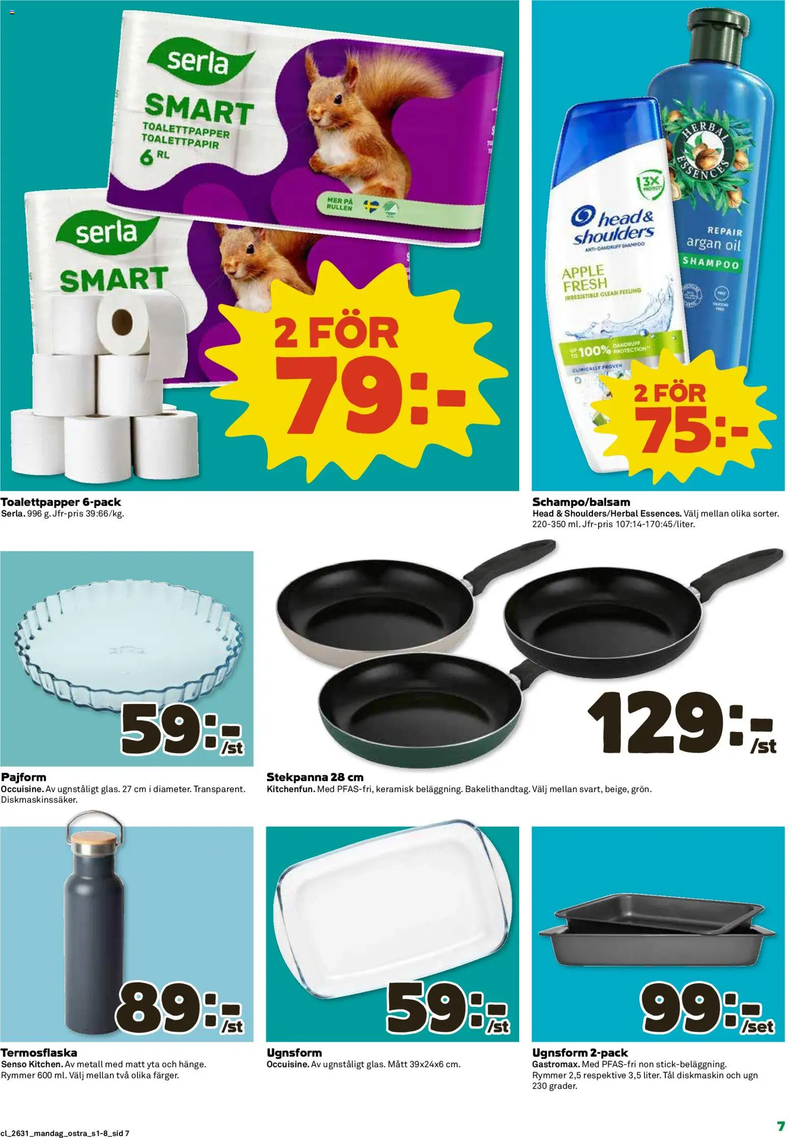 Coop reklamblad aktuell från 27/07/2026 | Sida: 7 | Produkter: Diskmaskin, Toalettpapper, Äpple, Stekpanna