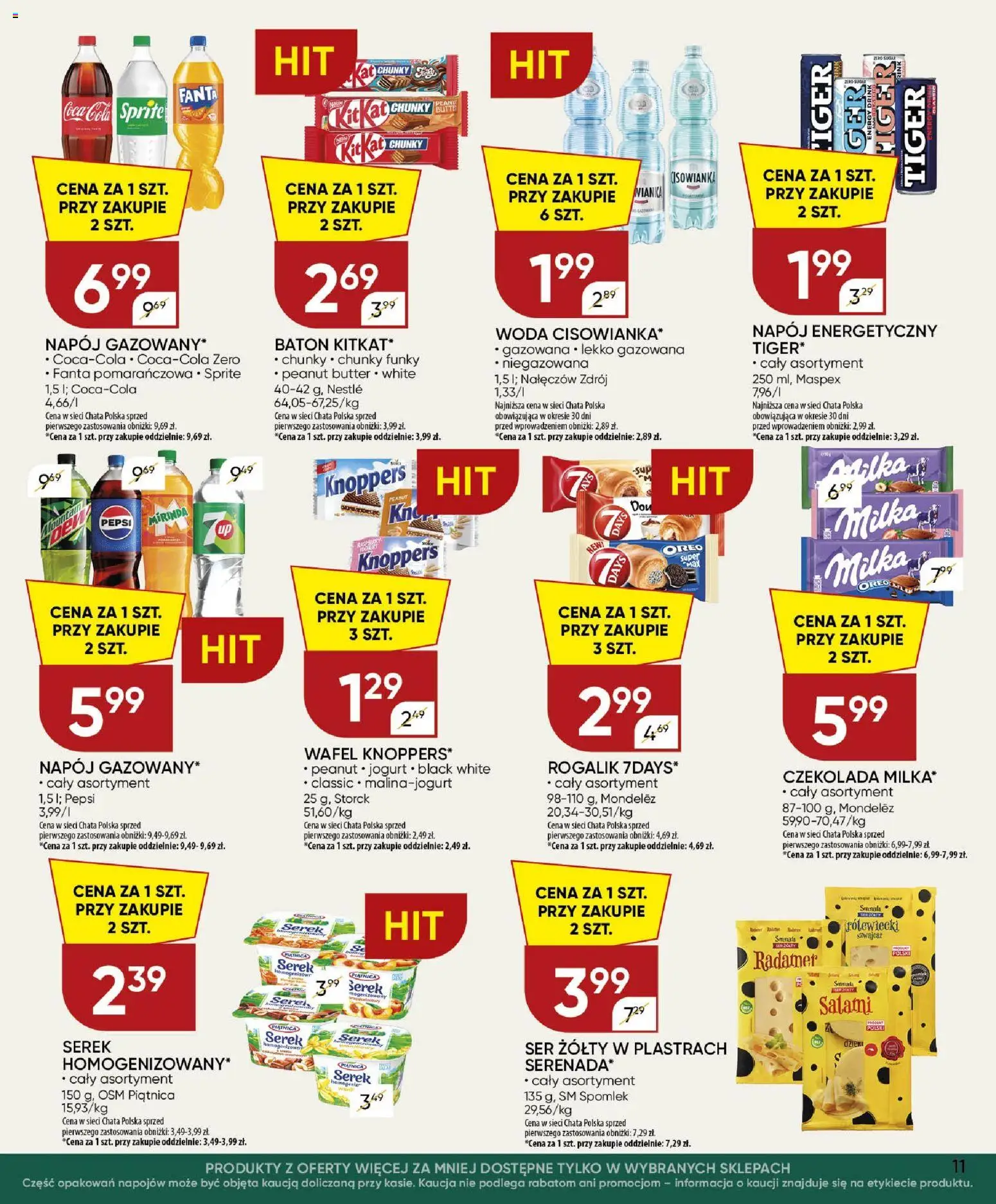 Chata Polska gazetka od 10.09.2026 | Strona: 11 | Produkty: Serek, Sprite, Coca cola, Ser