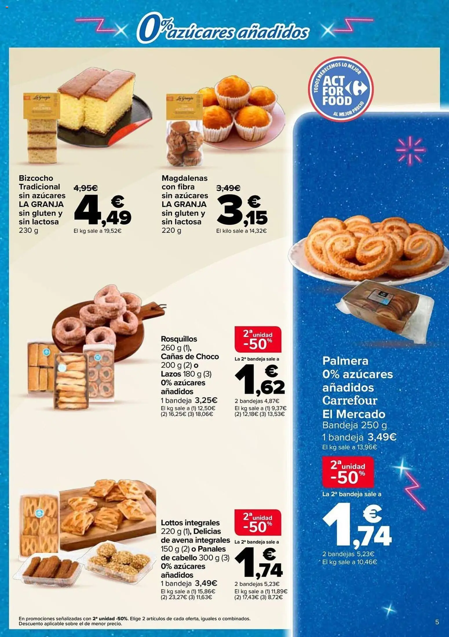 Carrefour AZUCARES AÑADIDOS │ válido desde el 12.05.2026 | Página: 5 | Productos: Bizcocho, Magdalenas, Bandeja