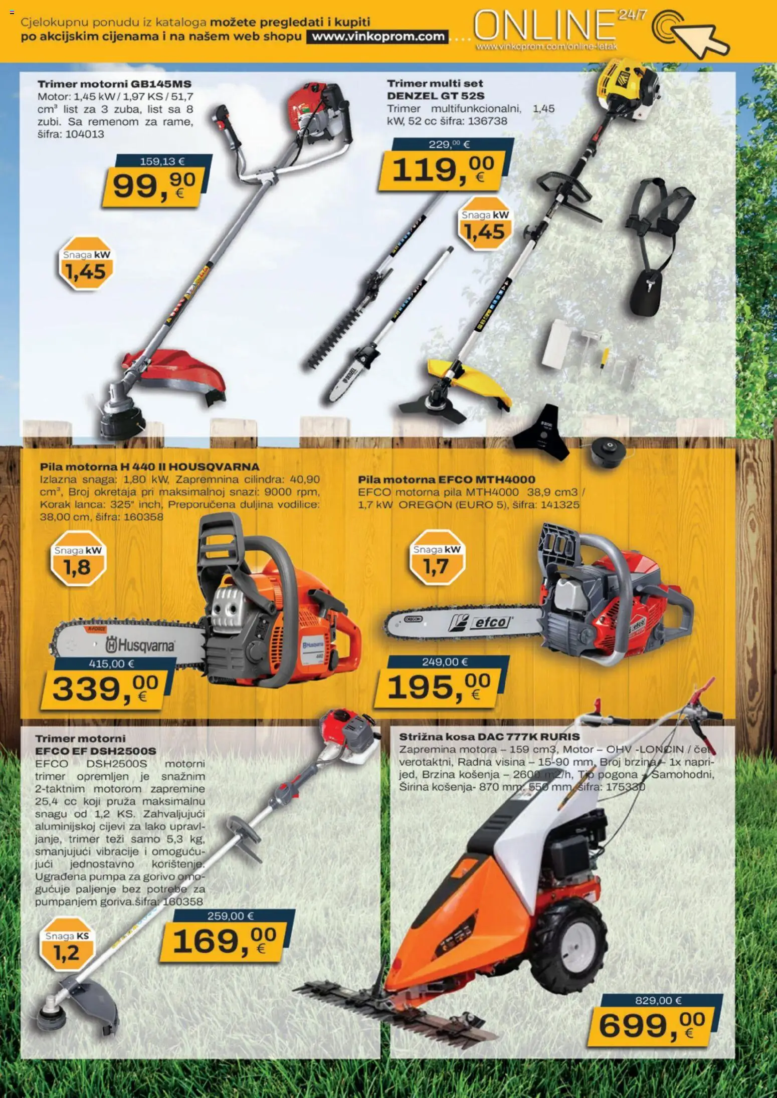 Vinkoprom katalog | vrijedi od 06.08.2026 | Stranica: 11 | Proizvodi: List, Trimer, Motorna pila, Pila