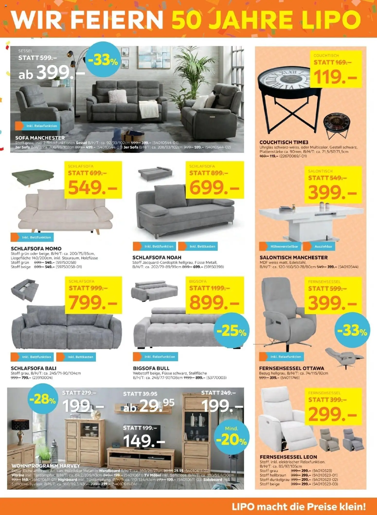 Lipo aktionen – gültig ab 21.07.2026 | Seite: 3 | Produkte: Vitrine, Sofa, TV Möbel, Bigsofa
