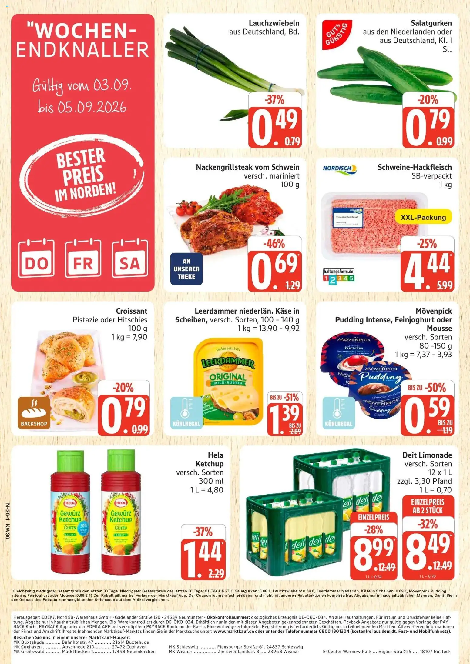 Marktkauf Prospekt Buxtehude (ab 31.08.2026) » Angebote online | Seite: 36 | Produkte: Käse, Theke, Limonade, Pudding