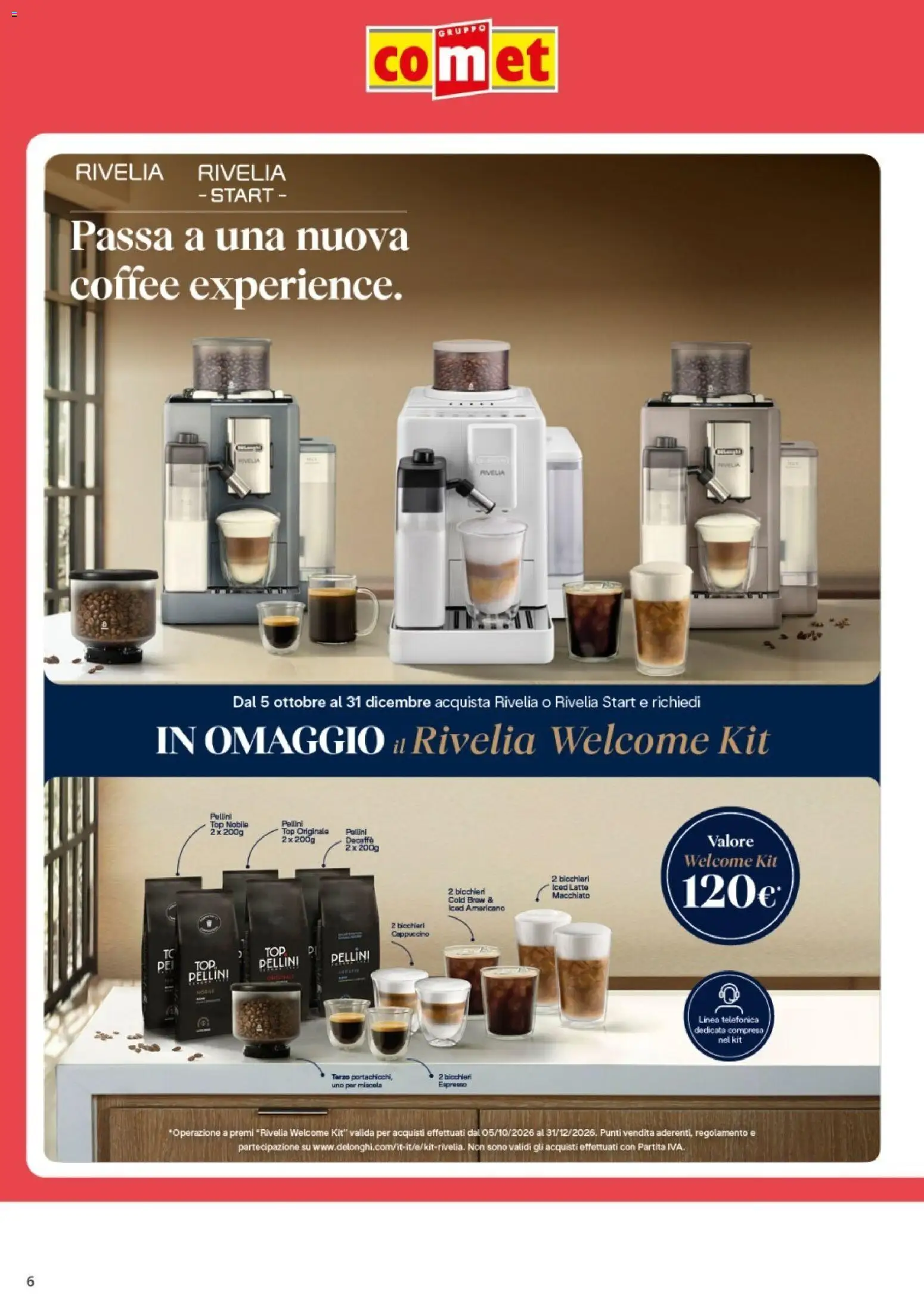 Volantino Comet del 29/10/2026 | Pagina: 6 | Prodotti: Cappuccino, Latte, Top, Pellini