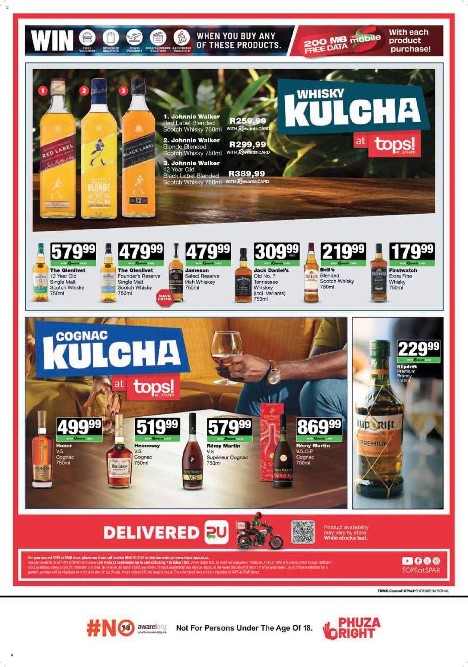 New Tops at Spar catalogue – valid from 22/09/2026 | Page: 4 | Products: Data, Phone, Brandy, Stock