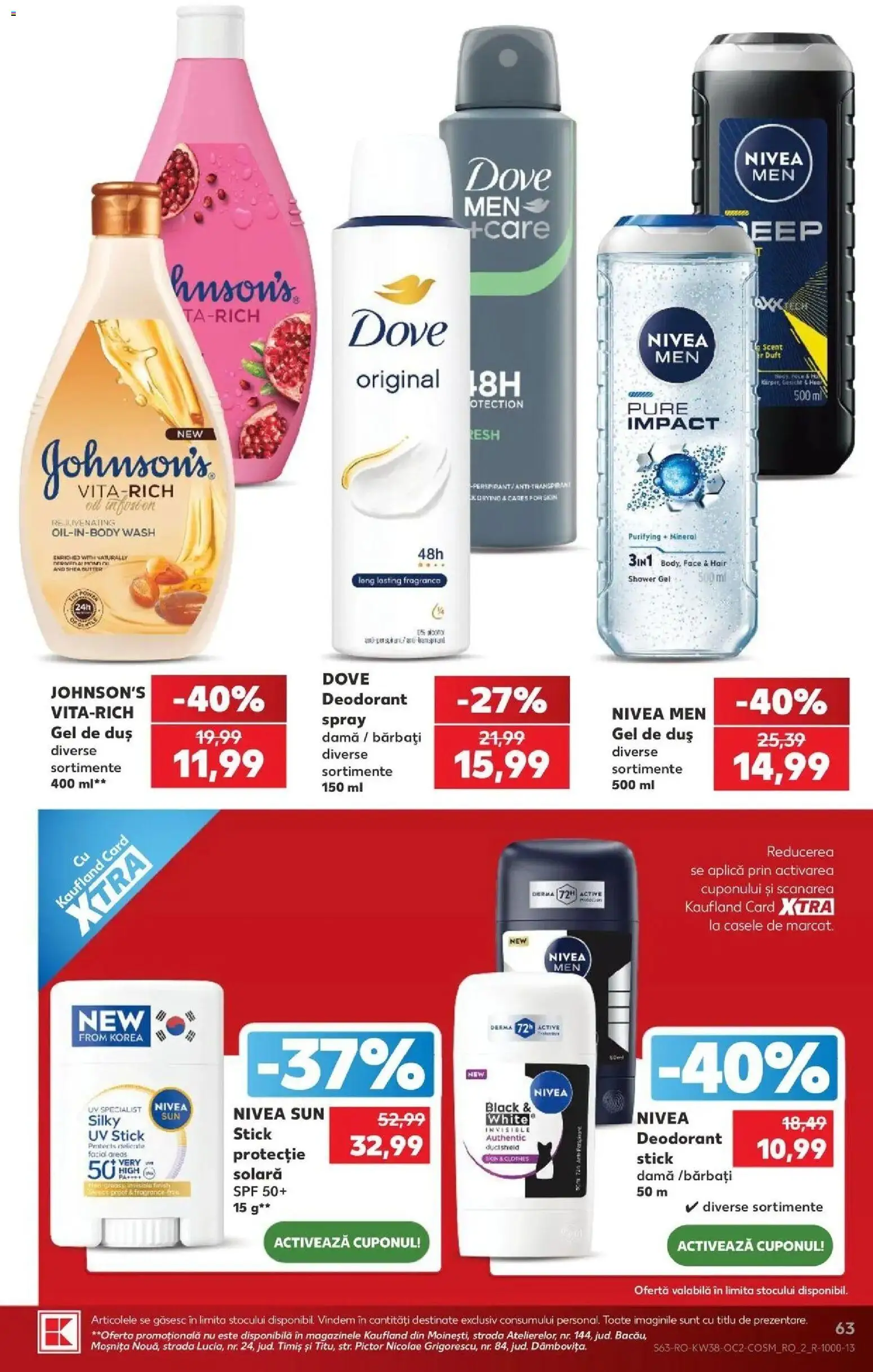 Kaufland Domnesti 16.09.2026 - Revista si Oferta | Pagină: 63 | Produse: Nivea, Active, Deodorant, Black