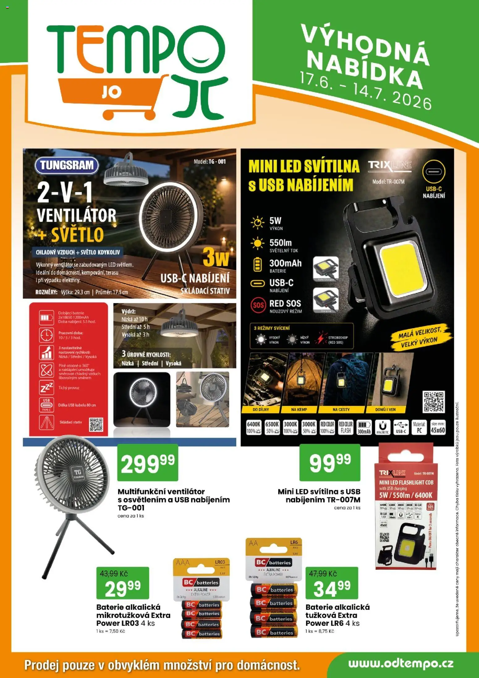 Tempo leták - JO od 17.06.2026 | Strana: 5 | Produkty: LED svítilna, USB, Ventilátor, LED