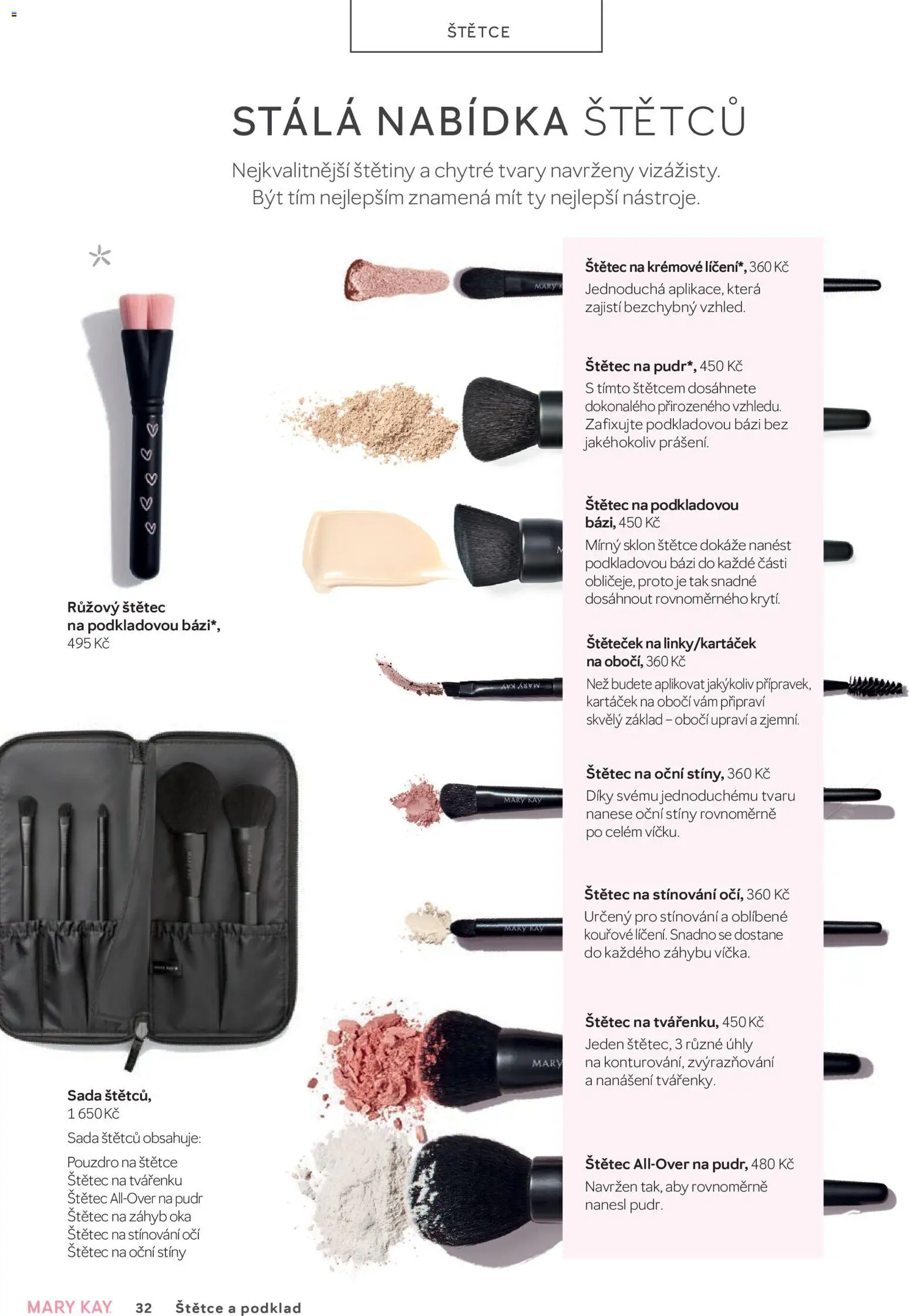 Mary Kay kniha o kráse od 01.01.2026 | Strana: 32 | Produkty: Pouzdro, Pudr, Štětec, Oční stíny