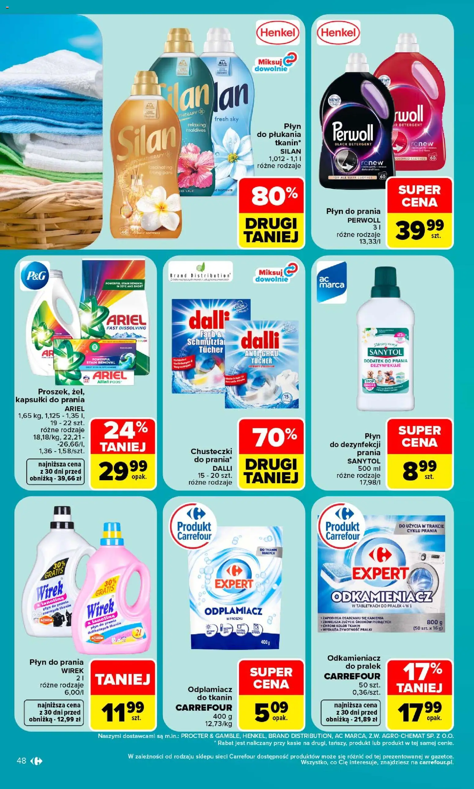 Carrefour gazetka od 14.09.2026 | Strona: 50 | Produkty: Chusteczki, Odkamieniacz, Perwoll, Odplamiacz